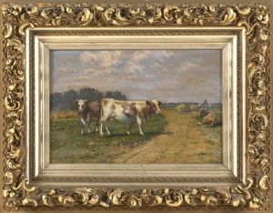 Cows On A Country Road by William Henry Snyder