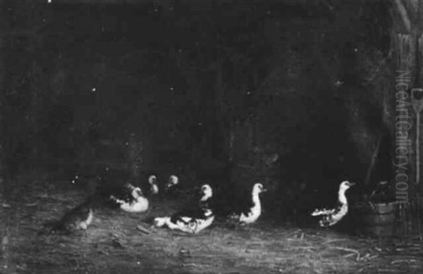 Geese In Barn Interior - view 1