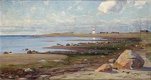 Kustlandskap Med Fyrtorn by Adele Soederberg