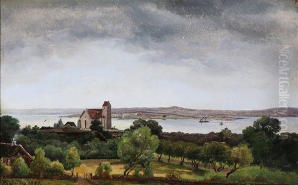 Danish Fiord Landscape With A Church - view 1