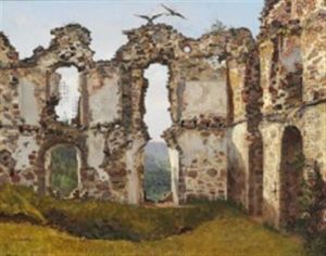 The Ruins Of Brahehus At Jonkoping In Sweden by Frederik Hansen Sodring