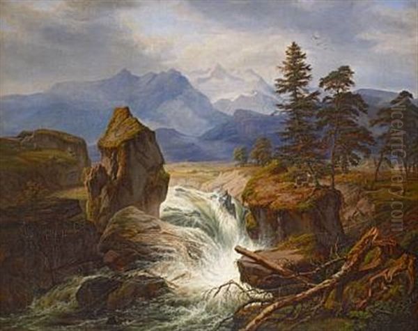 Scenery With Waterfall - view 1