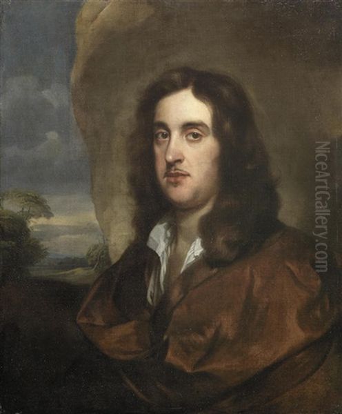 Portrait Of A Gentleman, Bust-length, In A Brown Cloak, Before An Open Landscape Unframed - view 1