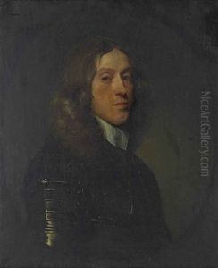Portrait Of Sir Henry Vane The Younger (1613-1662), Half-length, In Armour, With A White Collar, In A Feigned Oval by Gerard van Soest