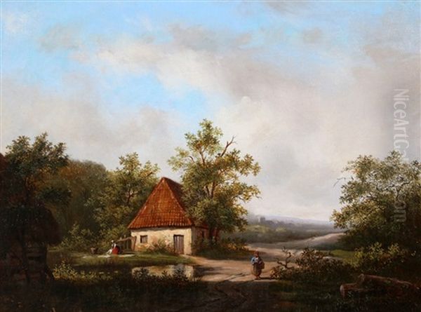 Landschap Met Vrouwen Bij Boerderij - view 1