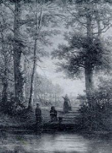 An Autumn Landscape With Boys Fishing An Autumn Landscape With Boys Fishing