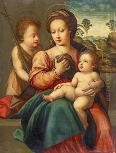 Madonna Mit Christuskind Und Johannesknaben by Giovanni Antonio Sogliani