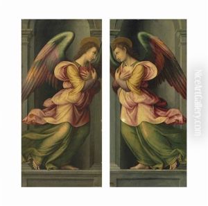 An Angel Facing Right In A Niche; An Angel Facing Left In A Niche (pair) by Giovanni Antonio Sogliani