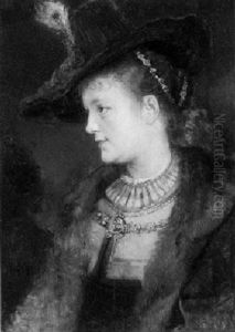 Bildnis Einer Vornehmen Dame Mit Hut Und Pelzverbramtem Mantel by August Wilhelm Sohn