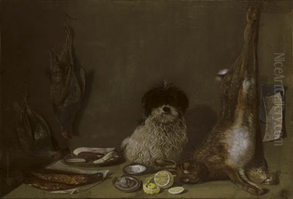 Still Life With A Dog, A Hare, Partridges, Oysters, A Pipe And A Lemon - view 1