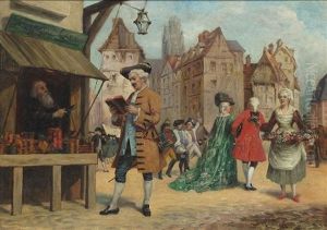 Parisian Street Scene by Sigmond Sokolowski