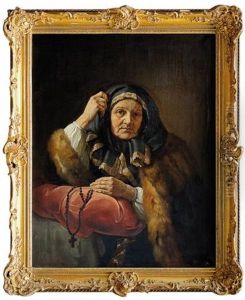 Portrait D'une Femme Agee by Piotr Illarionovitch Soldatkine