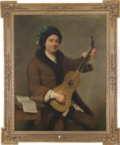 Bildnis Eines Gitarre Spielenden Mannes