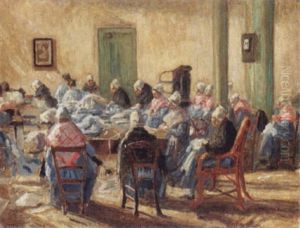 Women Knitting by Antoni Soldinger