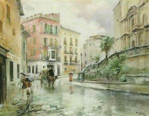 Aspecto Urbano Con Lluvia