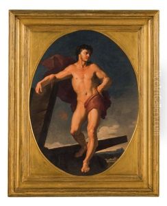 Sansone In Riposo In Cima Al Monte Ebron Con Le Porte Di Gaza Divelte by Giovan Gioseffo dal Sole