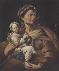 Sainte Anne Et La Vierge by Angelo Solimena the Elder