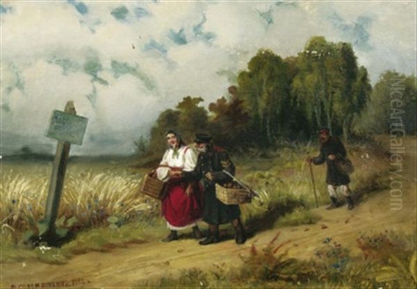 Altes Paar Auf Dem Feldweg - view 1