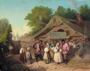 Village Fete by Leonid Ivanovich Solomatkin