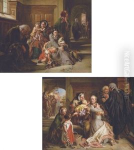 Waiting For The Verdict (+ Not Guilty; Pair) by Abraham Solomon