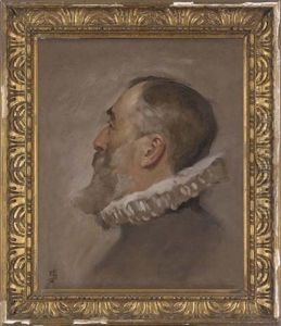 Portrait Of Gentleman, In A White Ruff by Joseph Solomon Solomon
