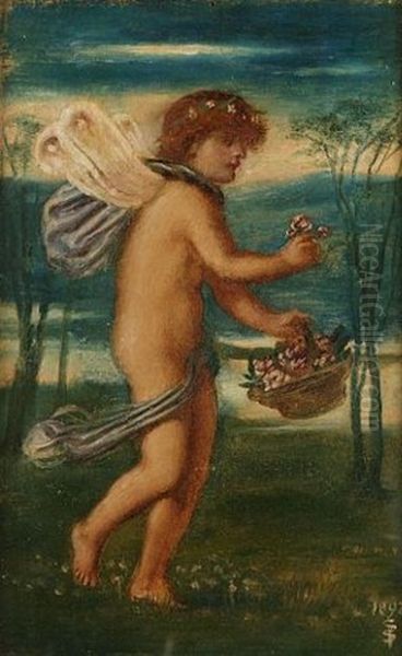 Cherub With Roses (+ Cherub With Fruit; Pair) - view 1