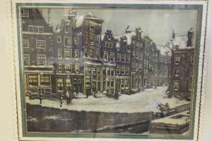 Huizen Aan Winterse Gracht Te Amsterdam by Cornelis Brandenburg