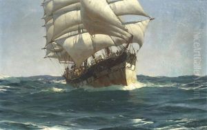 A Clipper Running Before The Wind by Thomas Jacques Somerscales