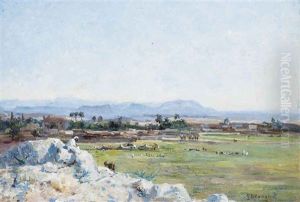 Arabs On A Plain Towards The End Of The Day by Richard Gay Somerset
