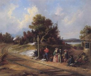 The Railway Station At Newport by Martin Somerville