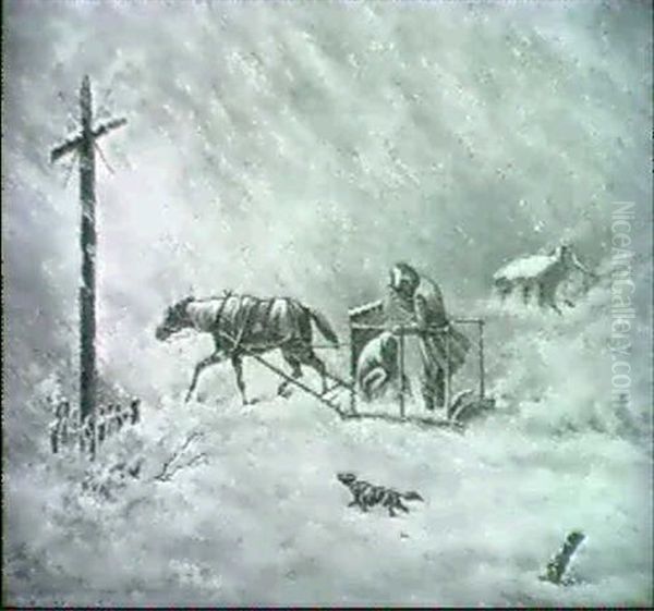 Habitants In A Sleigh In A Snowstorm, Montreal - view 1