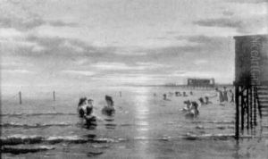 Atardecer En La Playa Ramirez by Godofredo Sommavilla