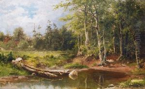 Landscape At The Hudson River (+ Another; Pair) by Carl August Sommer