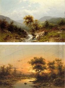 The River Hudson In Summer by Carl August Sommer