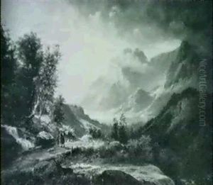 Mountainous Landscape With Figures On A Path
