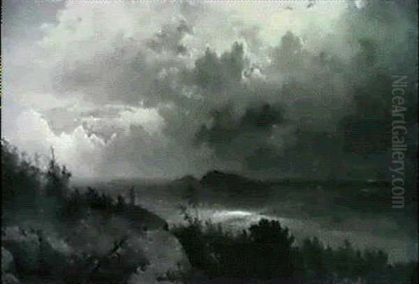 Storm Moving Across The River Valley - view 1
