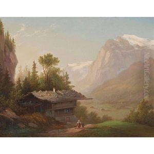 Sommerliche Berglandschaft Mit Dem Titlis by Ferdinand Sommer