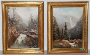Das Lauterbrunnental Mit Dem Schmadribachfall Und Der Jungfrau / Brucke Uber Einen Wildbach Bei Der Handeck (pair) by Ferdinand Sommer