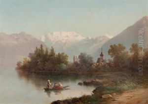 Scherzligen Am Thunersee Mit Blick Auf Bluemlisalp Und Niesen