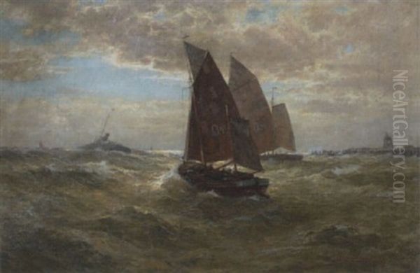 Auslaufende Oostender Fischkutter In Rauer See - view 1