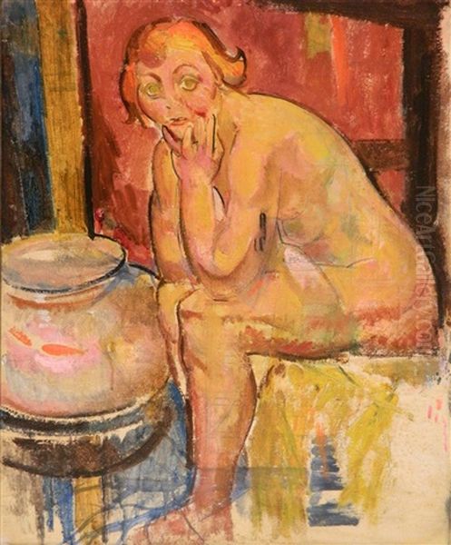 Seated Nude With Fishbowl - view 1