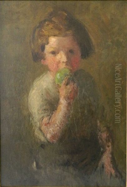 Girl Eating An Apple - view 1