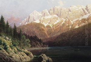 Fruhlingstag Am Konigssee (?) Mit Prachtvollem Gebirgshorizont