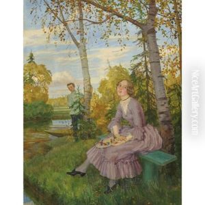 Meeting In The Park by Konstantin Andreevic Somov