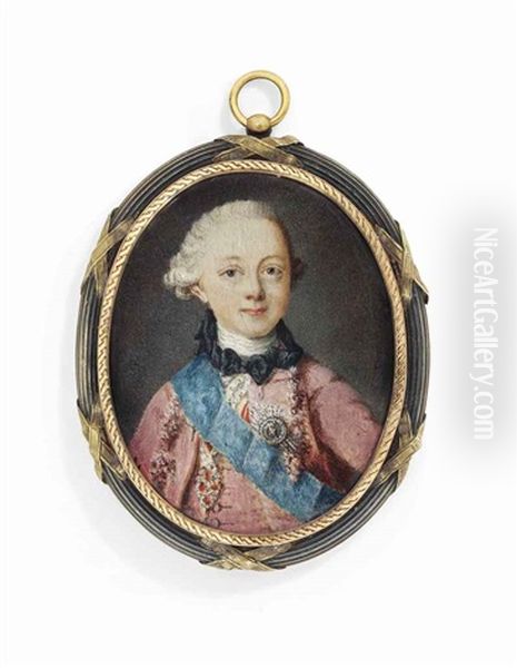 Grand Duke Paul Petrovich (1754-1801), In Claret Red Coat And Waistcoat, Wearing The Blue Moire Sash And Breast-star Of The Imperial Russian Order Of St. Andrew And The Jewel Of The Order Of St. Anna - view 1