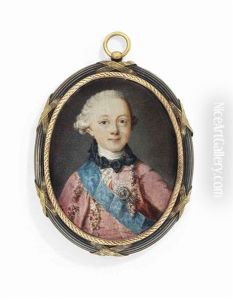 Grand Duke Paul Petrovich (1754-1801), In Claret Red Coat And Waistcoat, Wearing The Blue Moire Sash And Breast-star Of The Imperial Russian Order Of St. Andrew And The Jewel Of The Order Of St. Anna