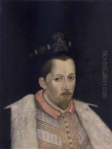 Portrait Of King James Vi Of Scotland, Later I Of England, In A Slashed Doublet, A Fur-lined Black Cloak And A Black Hat Portrait Of King James Vi Of Scotland, Later I Of England, In A Slashed Doublet, A Fur-lined Black Cloak And A Black Hat