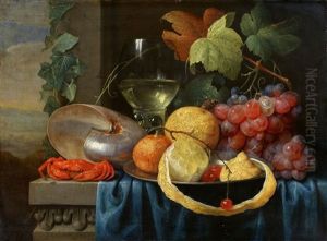 Fruit Still Life With A Nautilus Chalice by Joris Van Son