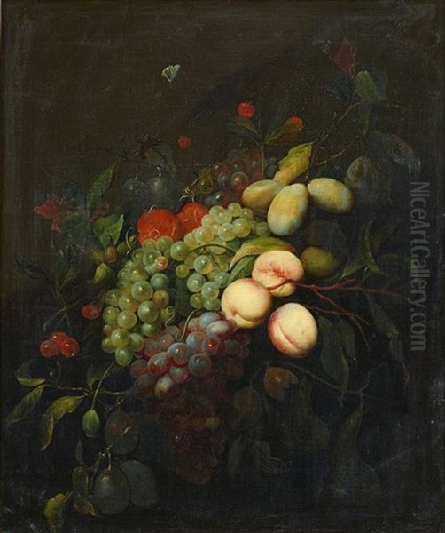 Still Life With Plums, Grapes And Peaches - view 1
