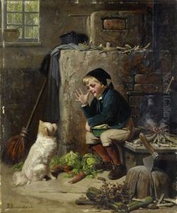 Der Kuchenjunge Mit Seinem Hund